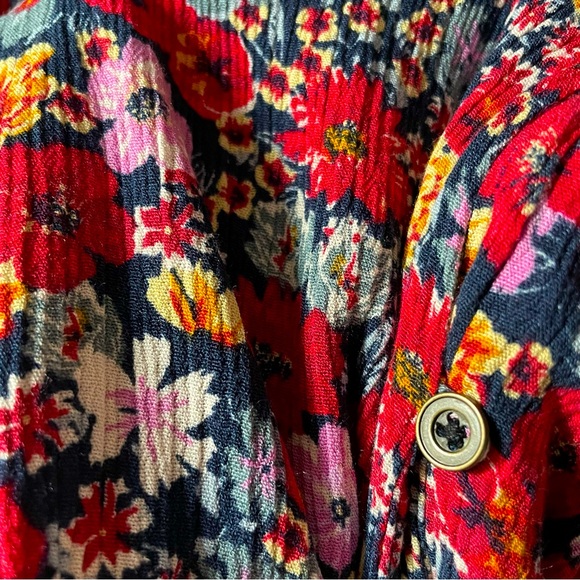 Knox Rose Multi-Colored Floral High-Low Maxi Dress Button Front Ruffe Size 2X - Picture 8 of 16